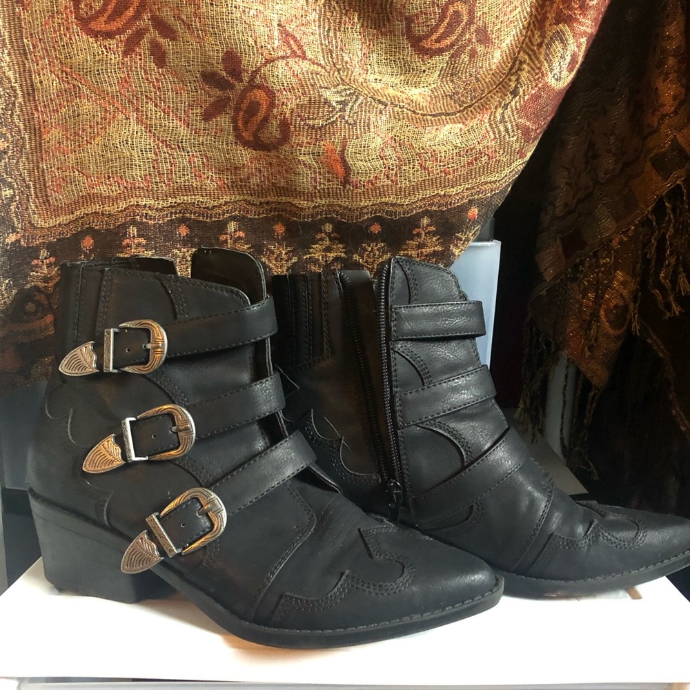 Black Western Ankle Booties